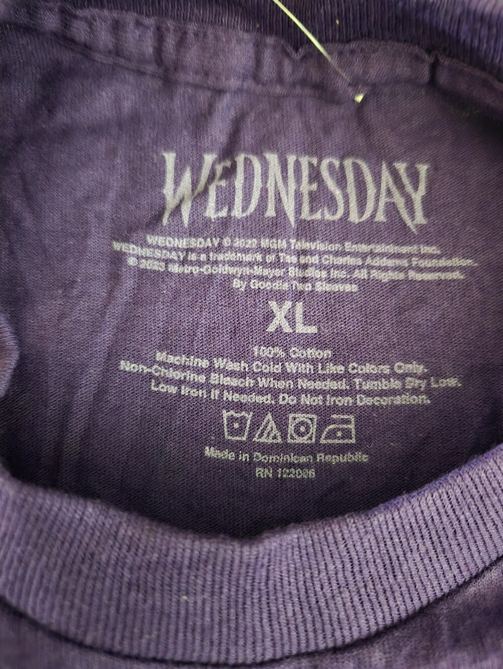 Unisex Wednesday Adams Nevermore Portrait T-Shirt X-Large Purple - Picture 6 of 10